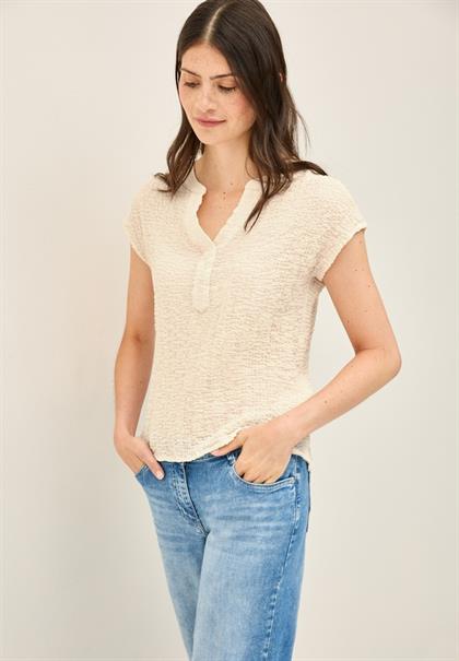 Strukturbluse light beige