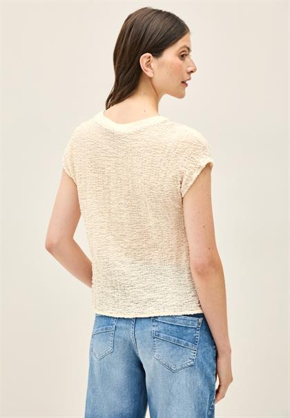 Strukturbluse light beige