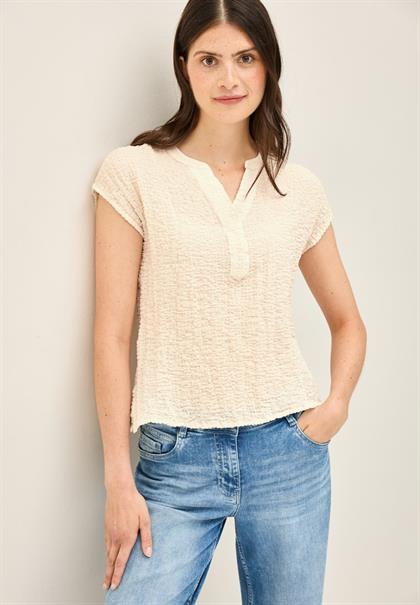 Strukturbluse light beige