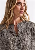 Strukturbluse mit Leo-Muster cotton cream