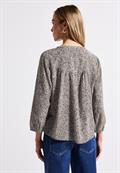 Strukturbluse mit Leo-Muster cotton cream