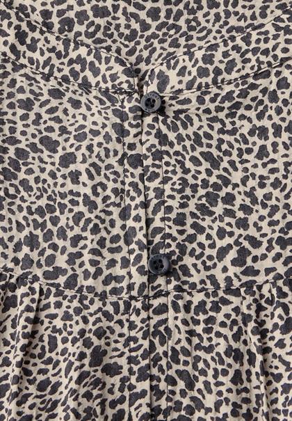 Strukturbluse mit Leo-Muster cotton cream