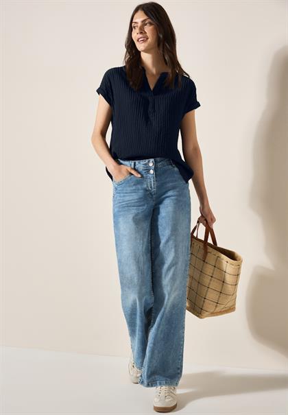 Strukturbluse universal blue