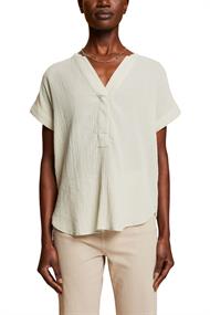 Strukturierte Baumwollbluse dusty green