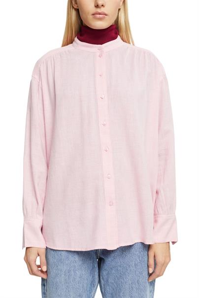 Strukturierte Bluse, Baumwollmix light pink