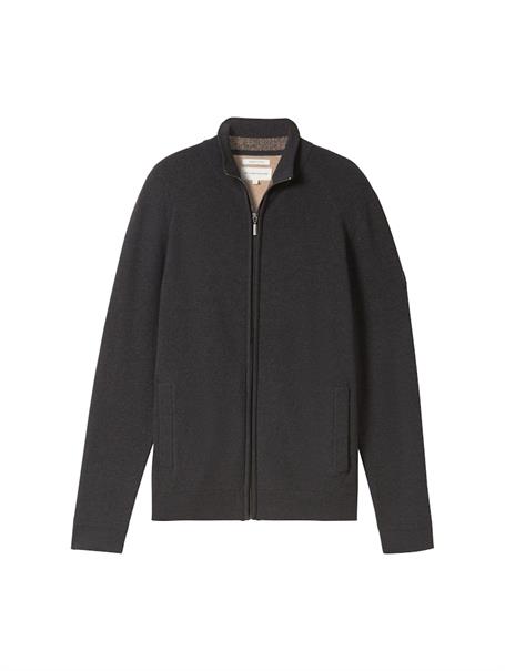 Strukturierte Strickjacke black grey melange