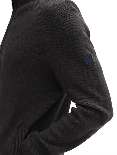 Strukturierte Strickjacke black grey melange
