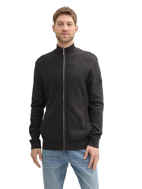 Strukturierte Strickjacke black grey melange