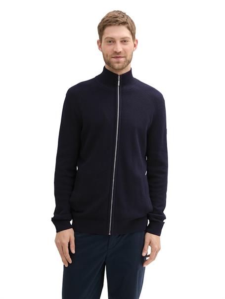 Strukturierte Strickjacke knitted navy melange