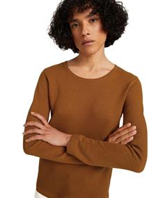 Strukturierter Pullover gingerbread brown