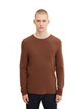 Strukturierter Pullover light wood brown