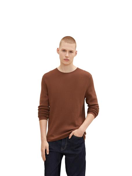 Strukturierter Pullover light wood brown