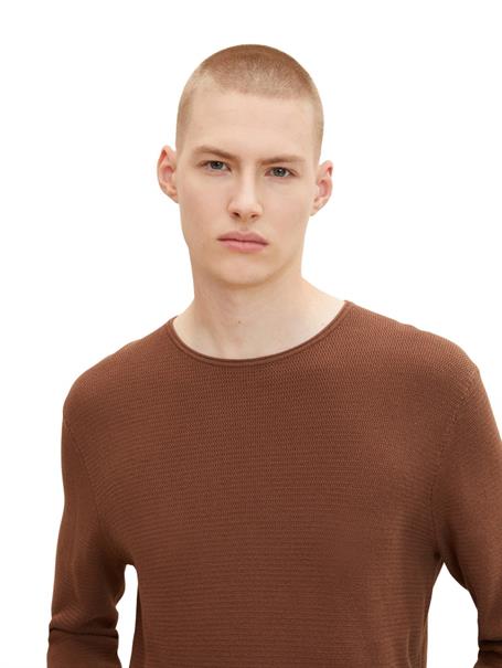 Strukturierter Pullover light wood brown