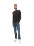 Strukturierter Rundhalspullover black grey melange