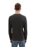 Strukturierter Rundhalspullover black grey melange
