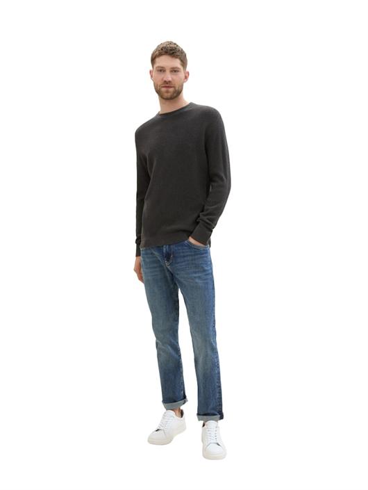 strukturierter-rundhalspullover-black-grey-melange