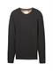 Strukturierter Rundhalspullover black grey melange