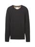 Strukturierter Rundhalspullover black grey melange