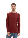 Strukturierter Rundhalspullover burgundy dark red melange