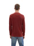Strukturierter Rundhalspullover burgundy dark red melange