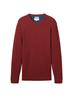 Strukturierter Rundhalspullover burgundy dark red melange
