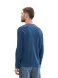 Strukturierter Rundhalspullover dark teal melange
