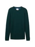 Strukturierter Rundhalspullover dark tree green melange