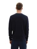 Strukturierter Rundhalspullover knitted navy melange