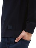 Strukturierter Rundhalspullover knitted navy melange