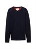 Strukturierter Rundhalspullover knitted navy melange