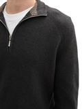 Strukturierter Strick Troyer black grey melange