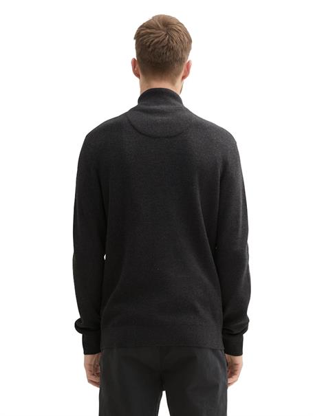 Strukturierter Strick Troyer black grey melange
