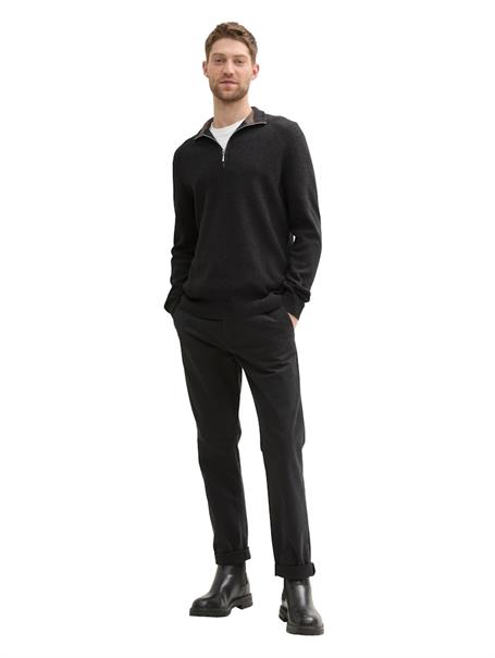 Strukturierter Strick Troyer black grey melange