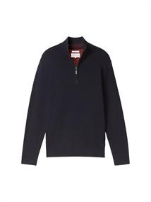 Strukturierter Strick Troyer knitted navy melange