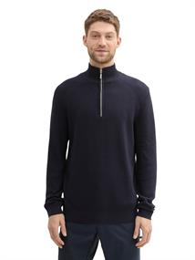 Strukturierter Strick Troyer knitted navy melange