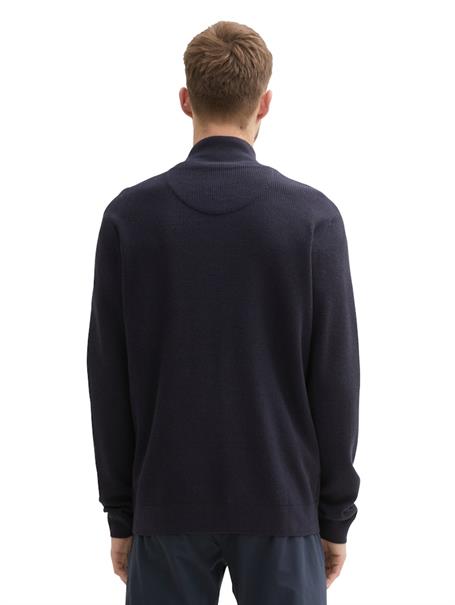 Strukturierter Strick Troyer knitted navy melange