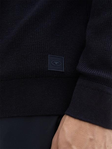 Strukturierter Strick Troyer knitted navy melange