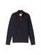 Strukturierter Strick Troyer knitted navy melange