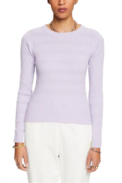 Strukturierter Strickpullover lavender