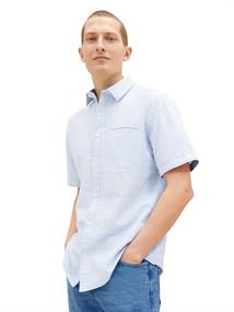 Strukturiertes Kurzarmhemd white blue fil a fil dobby