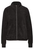 Strukturjacke mit Zipper darkest brown