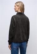 Strukturjacke mit Zipper darkest brown
