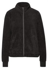 Strukturjacke mit Zipper darkest brown