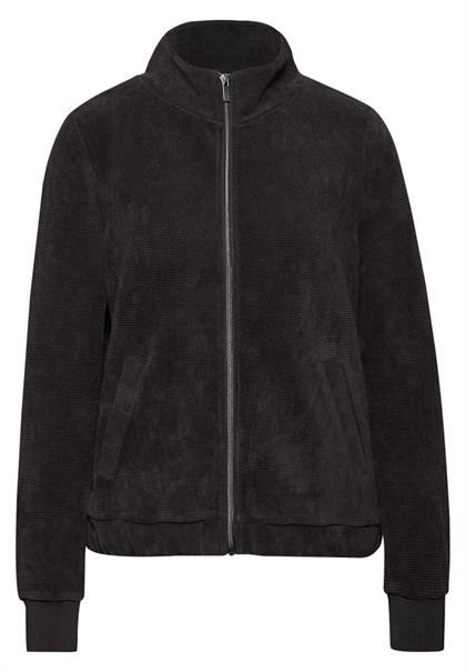 Strukturjacke mit Zipper darkest brown