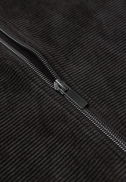 Strukturjacke mit Zipper darkest brown