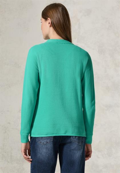 Strukturmix Dolman Pullover aventurine green
