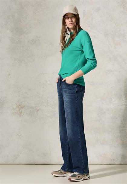 Strukturmix Dolman Pullover aventurine green
