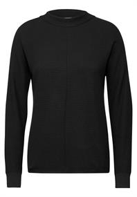 Strukturmix Dolman Pullover black