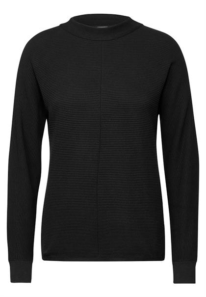 Strukturmix Dolman Pullover black