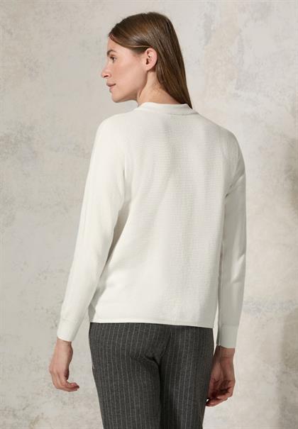 Strukturmix Dolman Pullover vanilla white